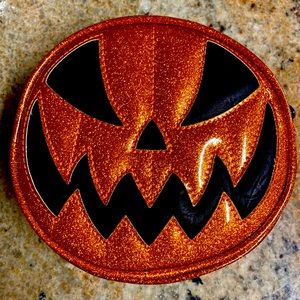 Love Pain and Stitches glitter pumpkin purse